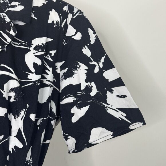 Jason Wu Collective Floral Collard Midi Dress Size 12 Black & White Pockets - Picture 6 of 14